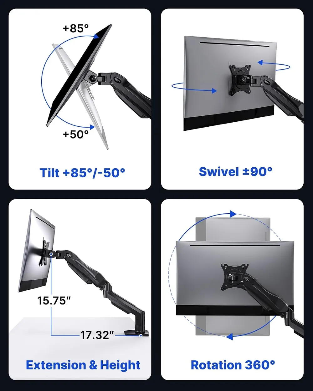 HUANUO FlowLift Single Monitor Arm, photo 5