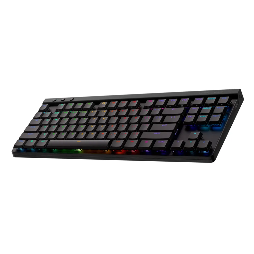 Black Logitech G515 Lightspeed low-profile tenkeyless wireless gaming keyboard