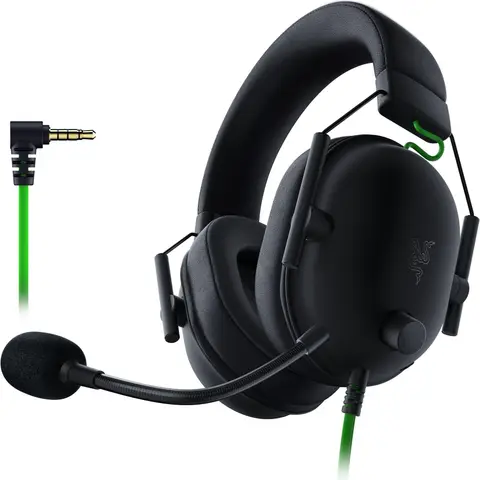 Black Razer BlackShark V2 X wired gaming headset with boom microphone
