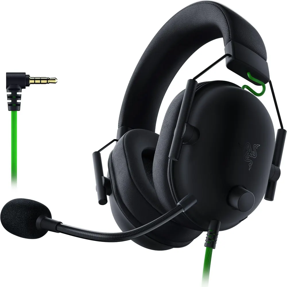 Black Razer BlackShark V2 X wired gaming headset with boom microphone