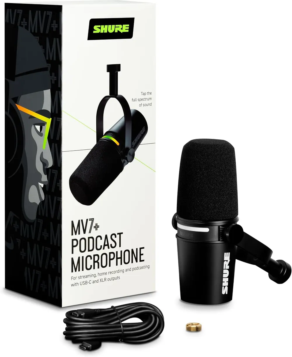 Shure MV7+ USB-C and XLR Dynamic Microphone, photo 2