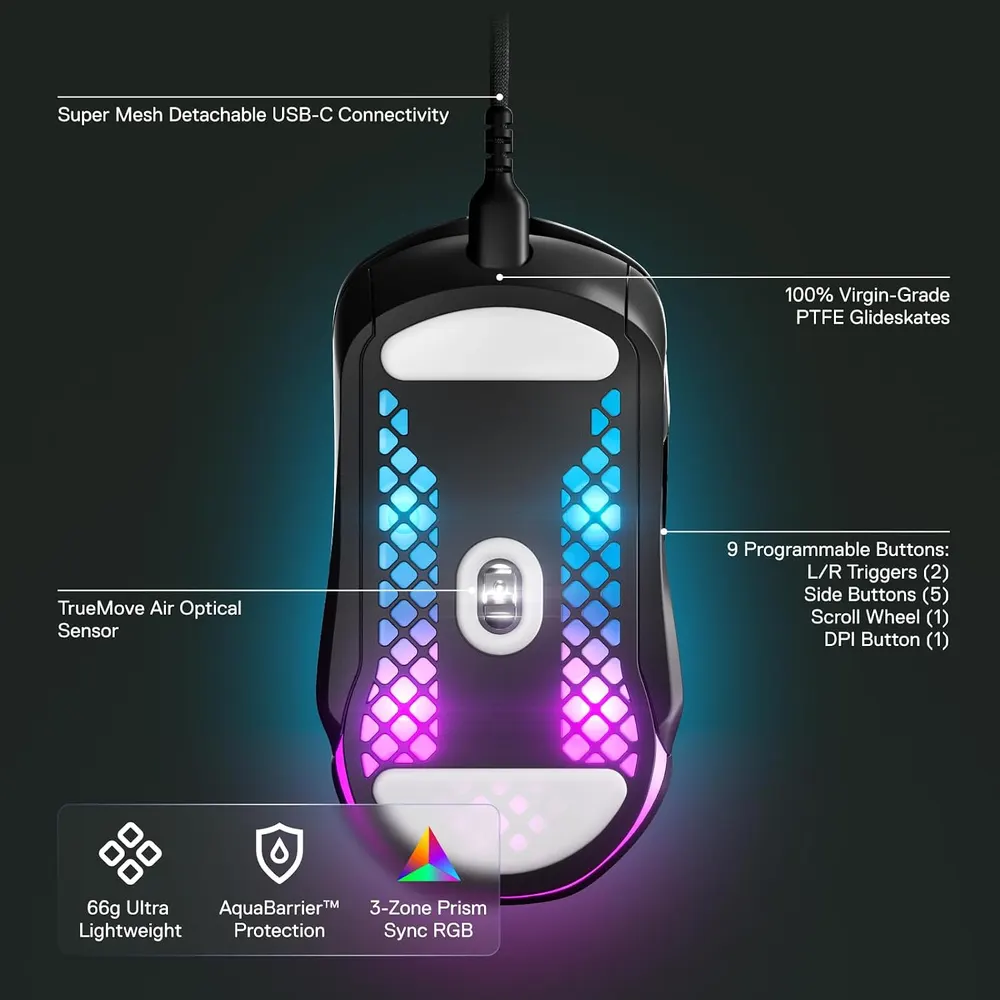 SteelSeries Aerox 5 Wired Gaming Mouse, photo 3