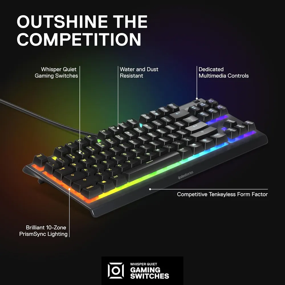 SteelSeries Apex 3 TKL RGB Gaming Keyboard, photo 3